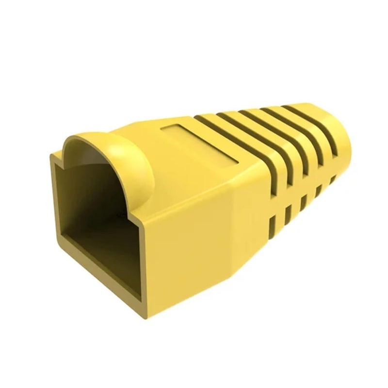 Yellow Ethernet Cable Strain Relief Boots 200Pcs Connector Plug Cover OD 6 0mm - Image 1